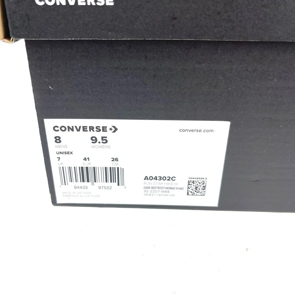 Converse Run Star Hike Hi Women’s Platform Sneakers Size 9.5 Dark‎ Beetroot
